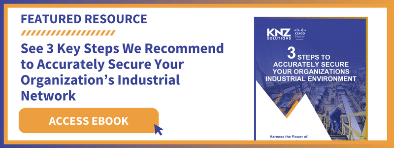 Promotional Banner highlighting free eBook resource that outlines 3 steps for accurately securing your industrial network